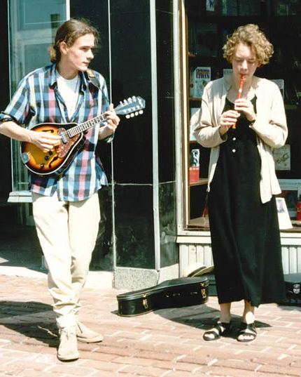 Dave and Heather busk